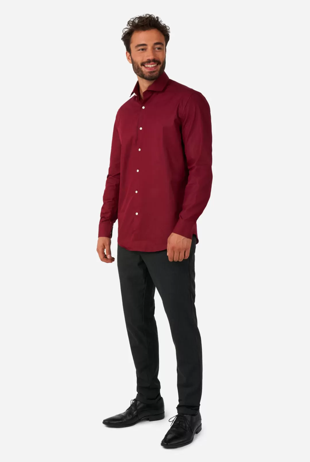 OppoSuits Solid Colored Shirts^Blazing Burgundy