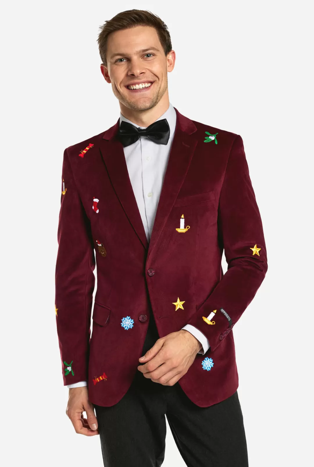 OppoSuits Christmas Blazers^Christmas - X-Mas Icons - Deep Burgundy