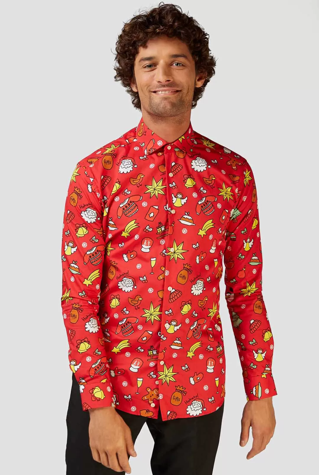 OppoSuits Christmas Shirts^Christmas Doodle Red