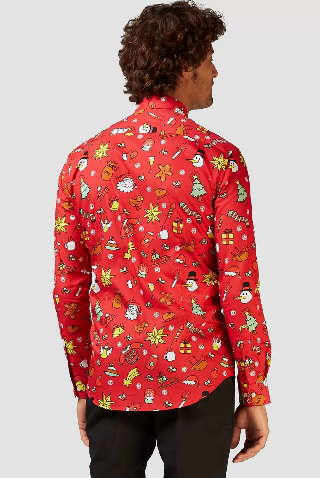 OppoSuits Christmas Shirts^Christmas Doodle Red