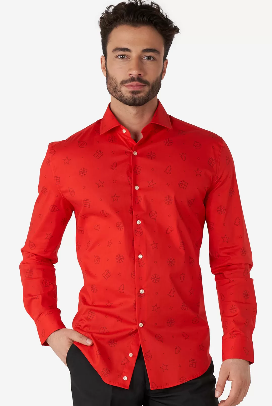 OppoSuits Christmas Shirts^Christmas Icons Red