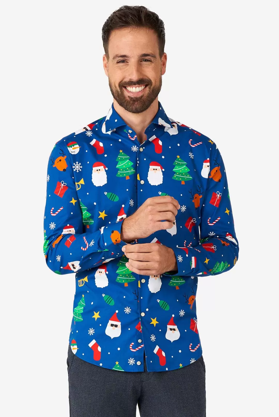 OppoSuits Christmas Shirts^Festivity Blue