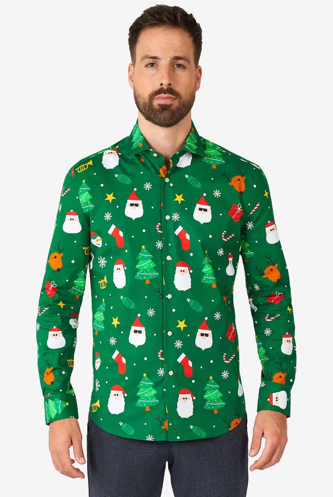 OppoSuits Christmas Shirts^Festivity Green