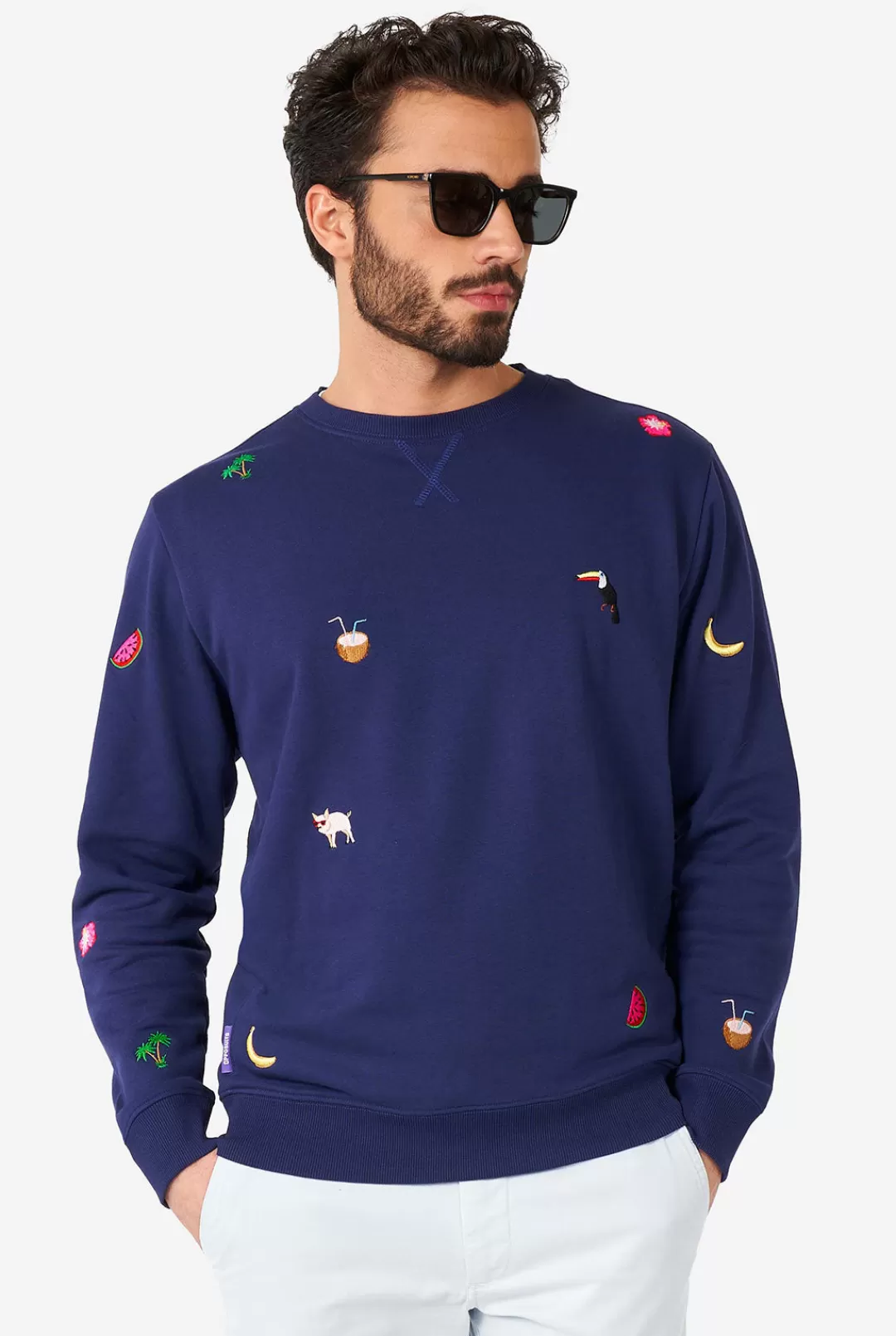 OppoSuits Deluxe Sweaters^Summer Icons - Navy