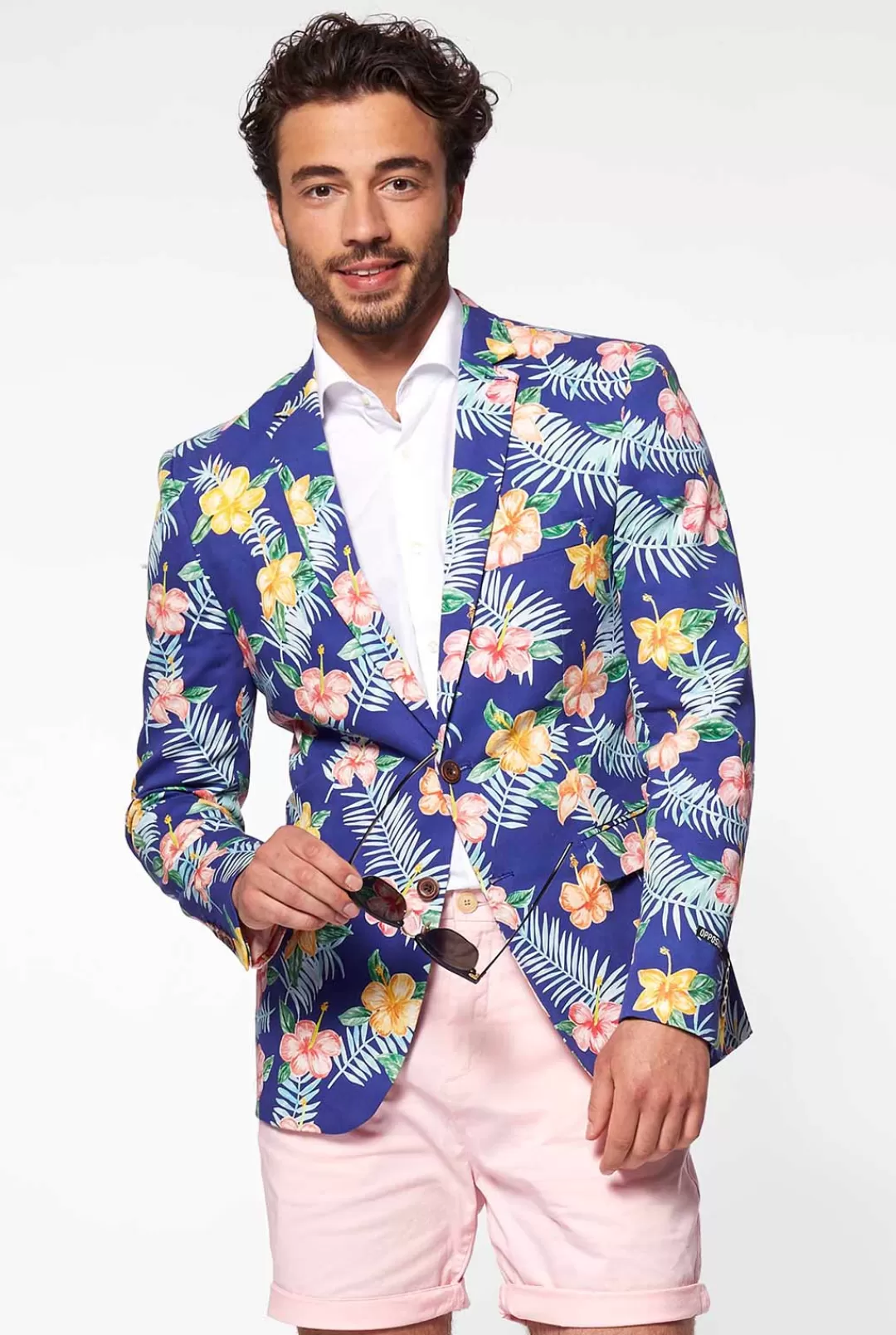 OppoSuits Deluxe Blazers^Tropical Flowers - Blue