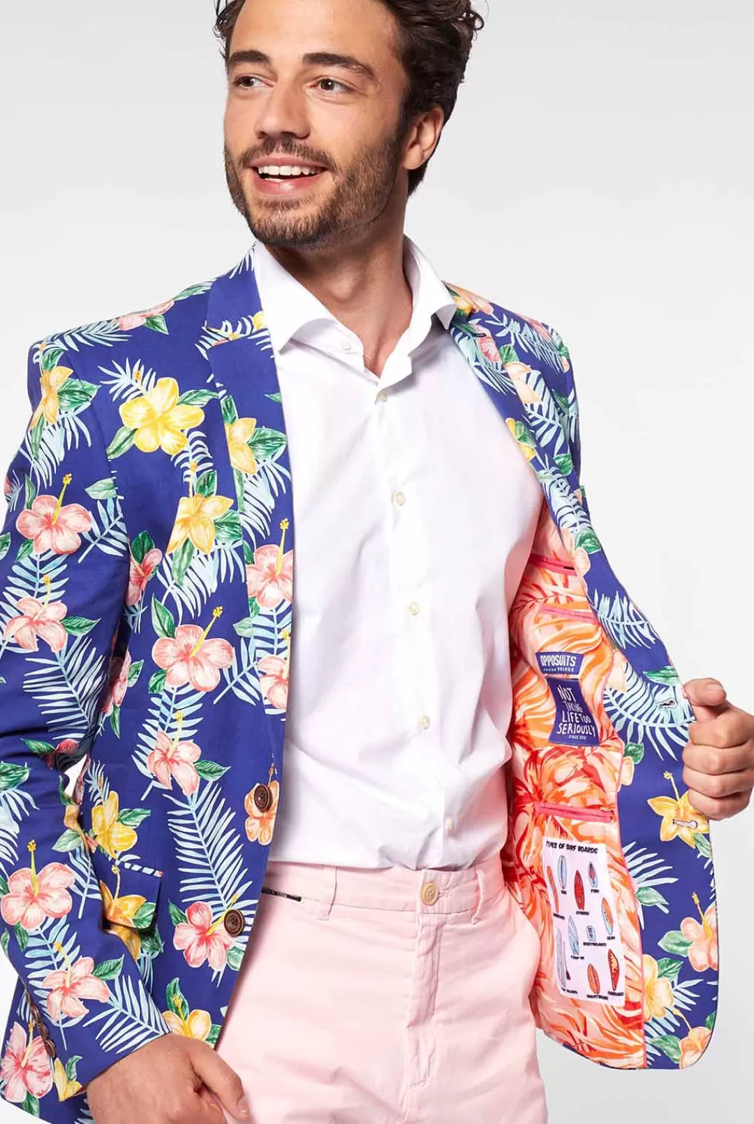 OppoSuits Deluxe Blazers^Tropical Flowers - Blue