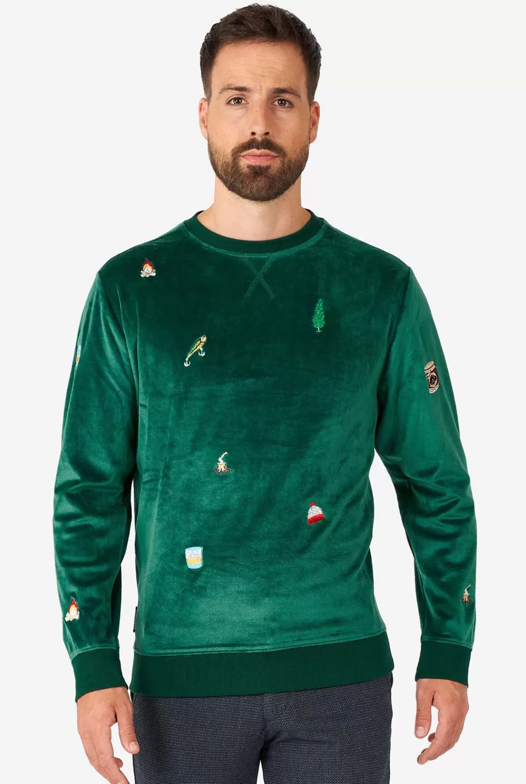 OppoSuits Christmas Sweaters^Velvet Green - Xmas Icons