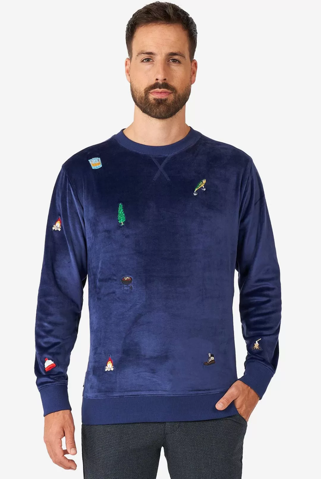 OppoSuits Christmas Sweaters^Velvet Navy - Xmas Icons