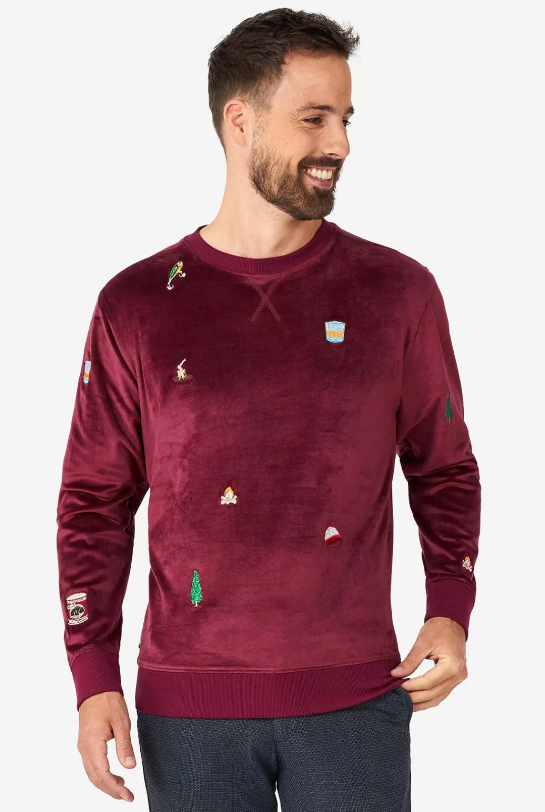 OppoSuits Christmas Sweaters^Velvet Red - Xmas Icons