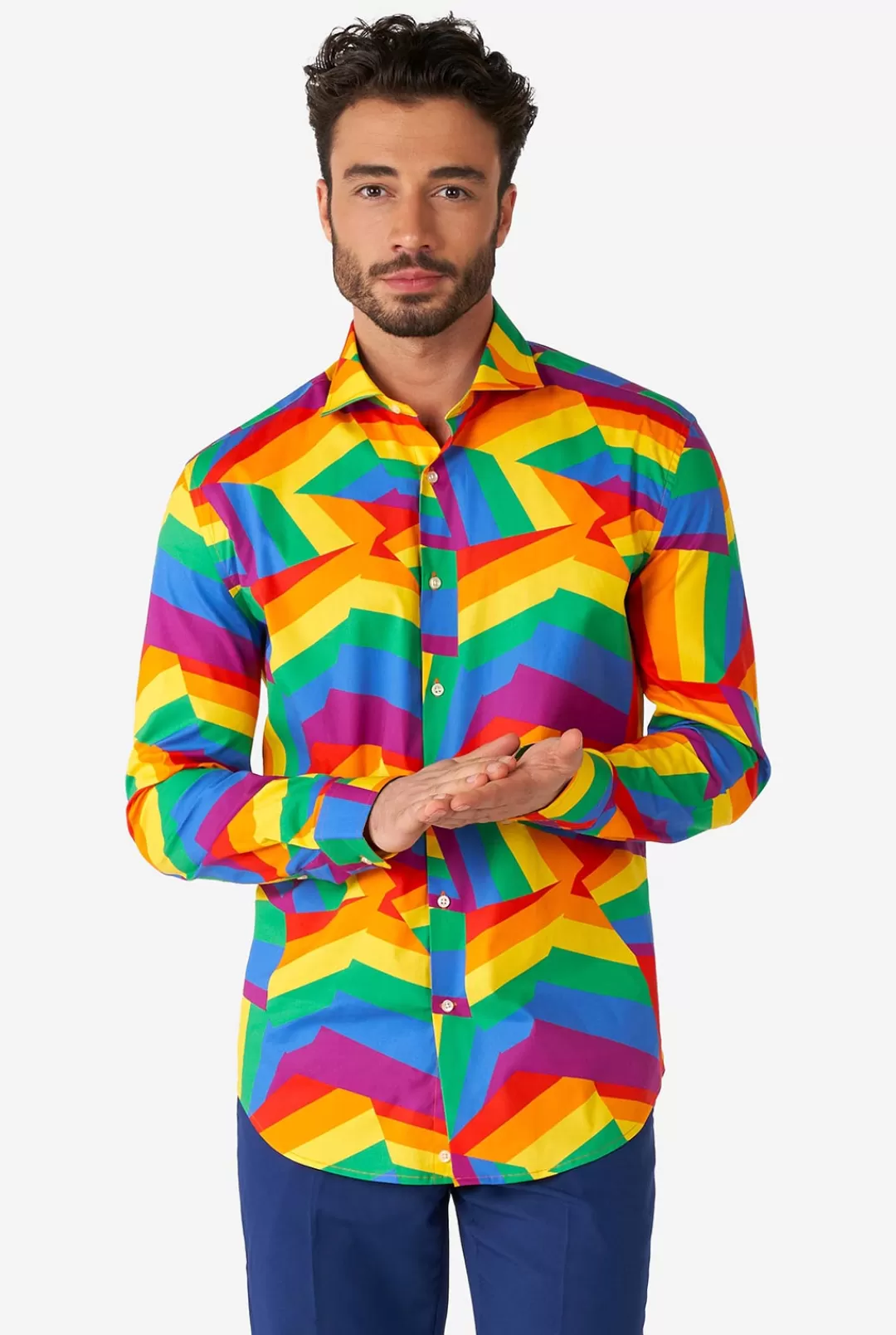 OppoSuits Casual Shirts^Zig Zag Rainbow